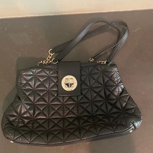Kate spade black, quilted leather purse with a little sparkle